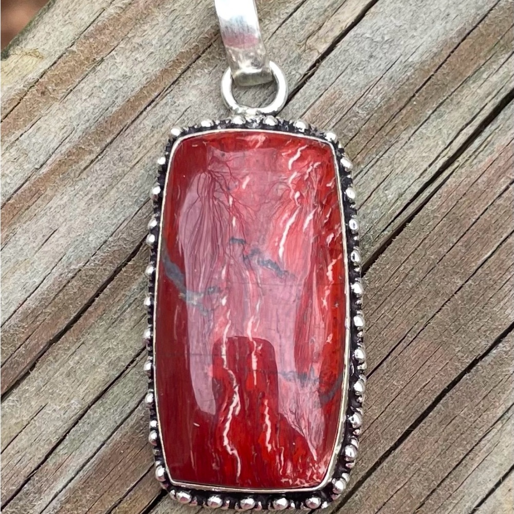 Convoluted Jasper Red. Pendant